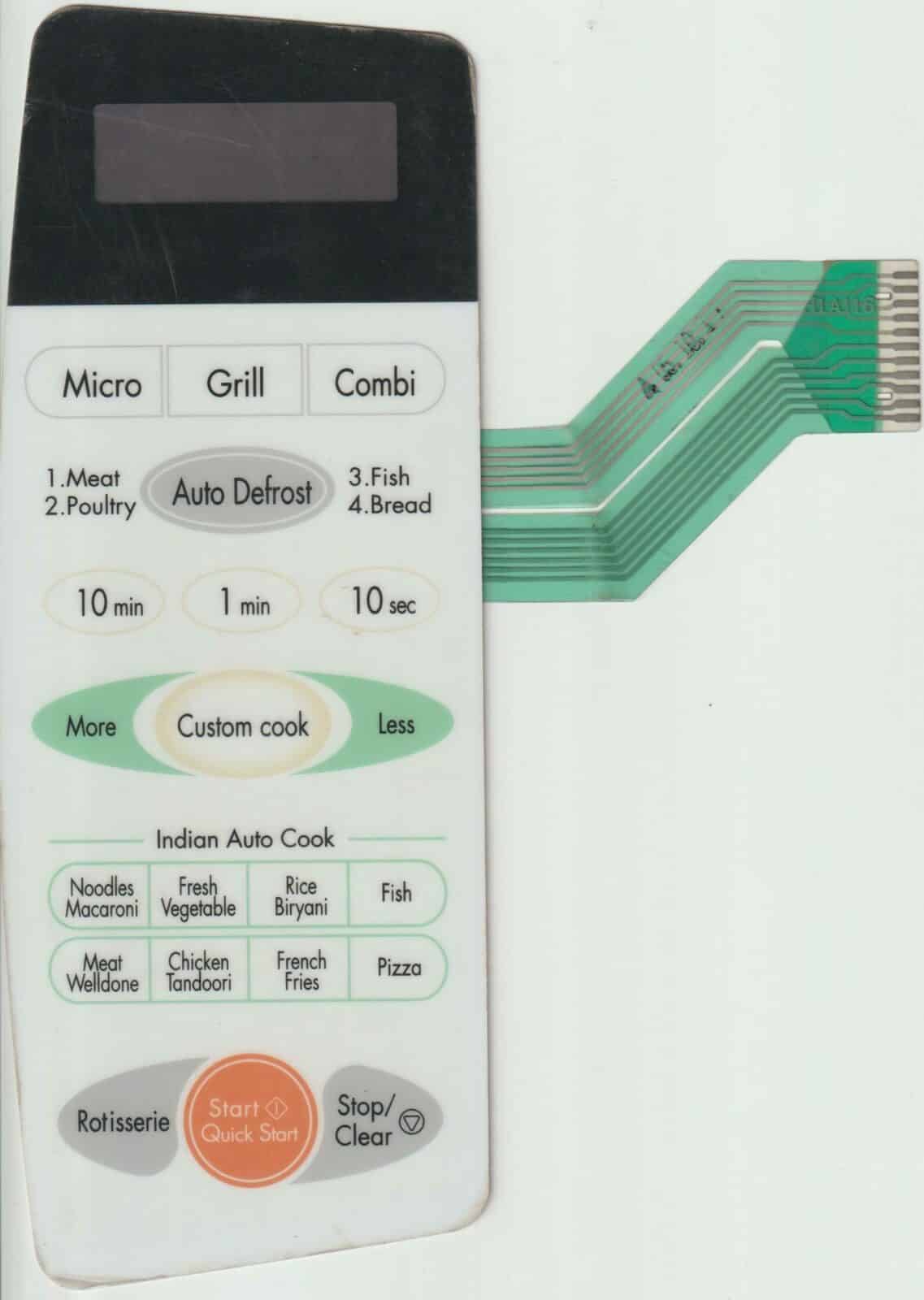 Microwave Oven Membrane Keypad suitable for LG SidharthRefrigeration