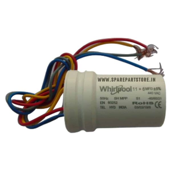 Capacitor for semi automatic washing machine 11+6 mfd